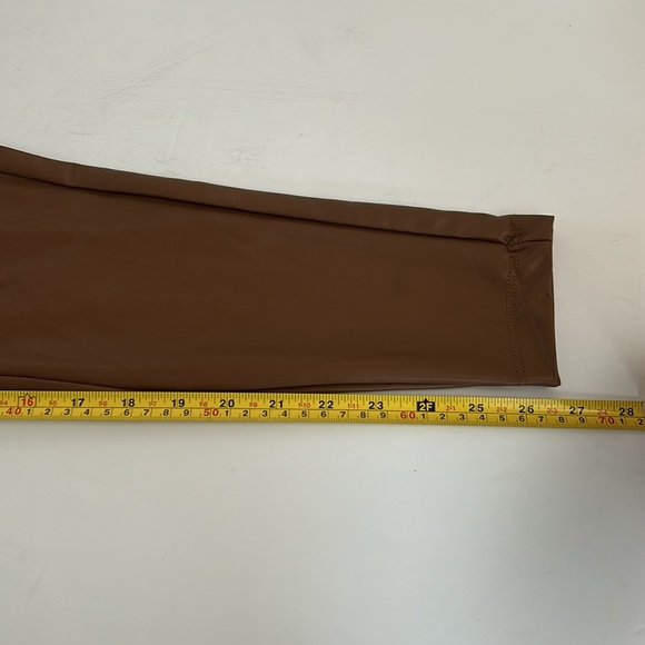 Zenana brown high rise faux leather leggings - Picture 12 of 13